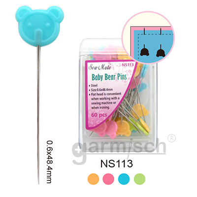 Sew Mate 小熊待針 NS113 Baby Bear Pins| 加米修有限公司提供您專業的拼布洋裁手藝工具製造批發 SEWMATE CO., LTD 