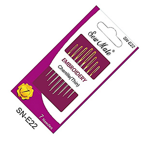 Sew Mate 尖頭大眼刺繡針-4款(7入) SN-E22, 針眼特長， 適合多股繡線與金蔥線材使用. 